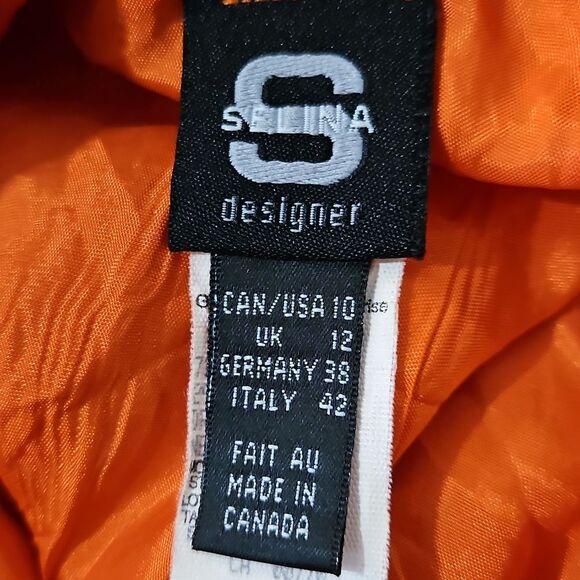 Selina Orange Evening Gown Size 10 - Picture 9 of 13